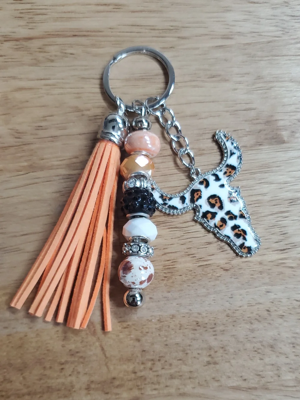 Western Style Orange And Brown Keychain